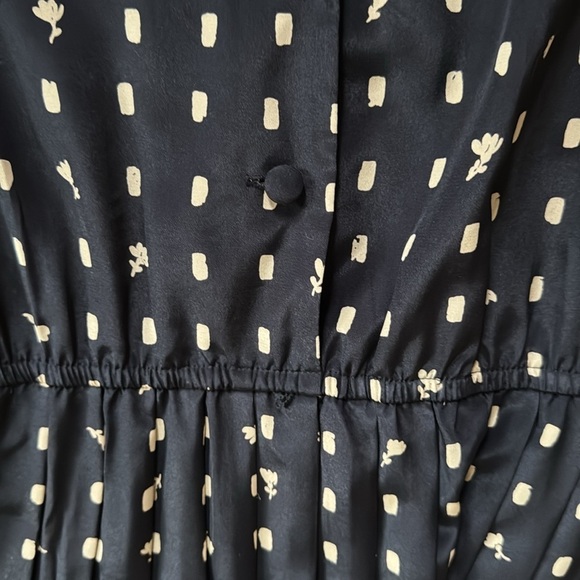 Leslie Fay vintage graphic pleated midi dress 14 - Picture 3 of 5